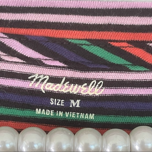 Madewell One Pocket Stripe Muscle Tank Top Medium - Picture 3 of 8